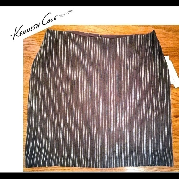Kenneth Cole Dresses & Skirts - Kenneth Cole NY Linen Mini Coffee Brown Woven Short Skirt Office Party NWT